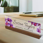 Artblox Personalized Office Desk Name Plate and Business Card Holder | Clear - Image 2