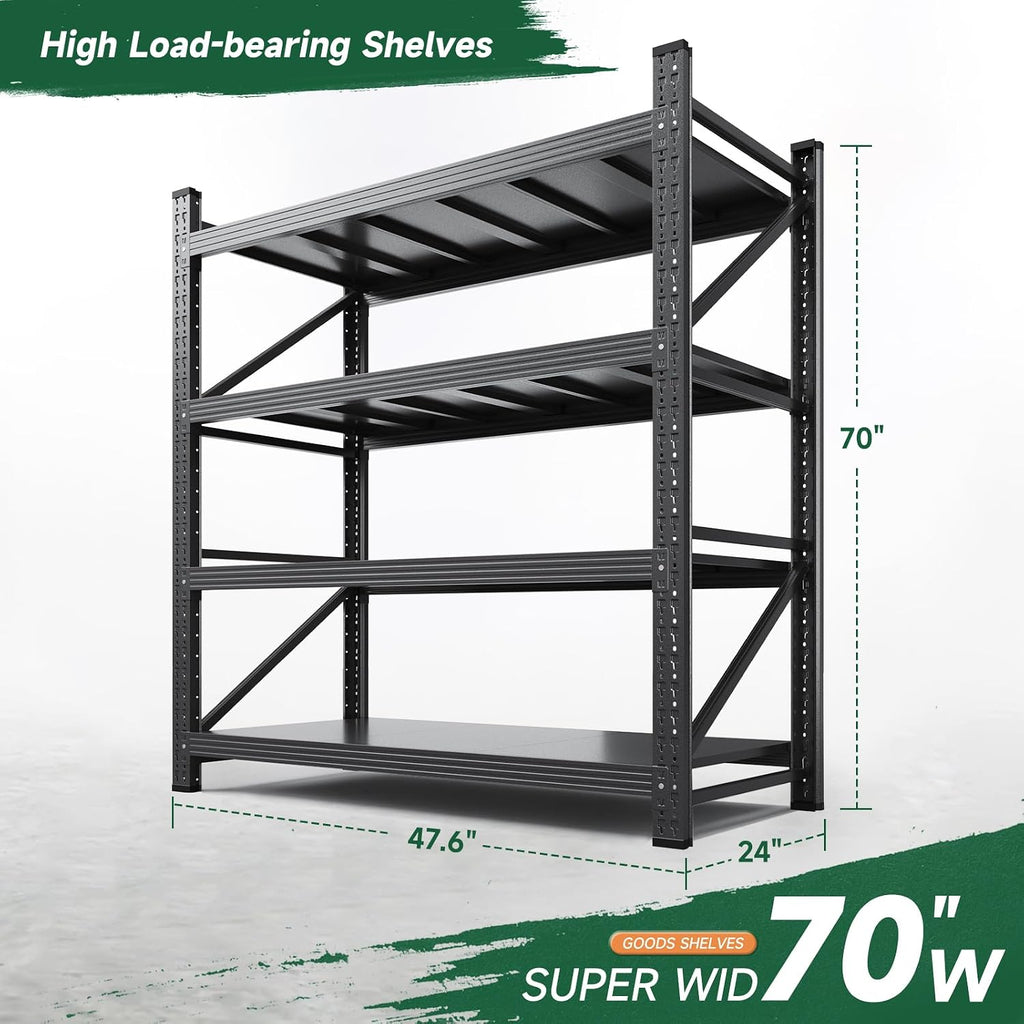 letaya 3000lbs storage shelves heavy duty,70" h garage shown in use