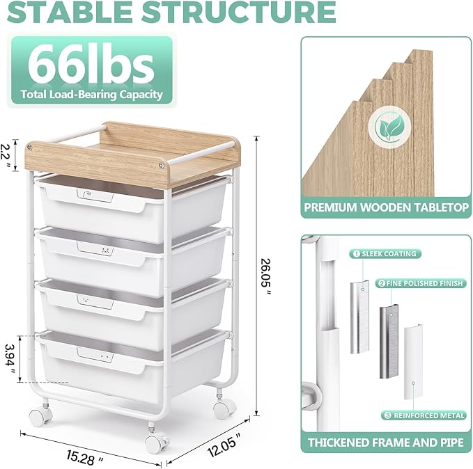 Rolling Storage Utility Cart - Image 3