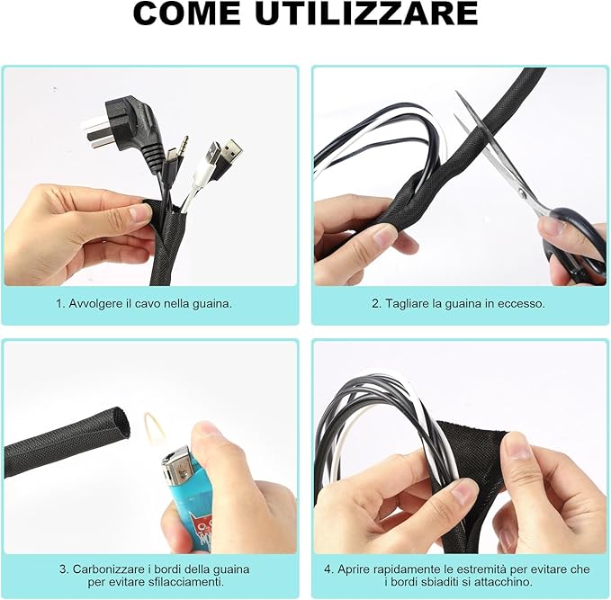 AGPTEK Cable Sleeve Cover, 10ft - Image 9