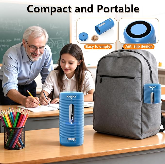 AFMAT Electric Pencil Sharpener, Fully Automatic Pencil Sharpener, Auto in & Out - Image 7