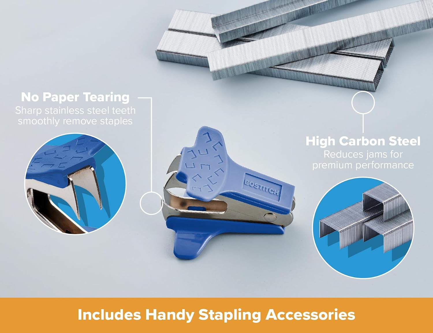 Bostitch Heavy Duty Stapler Value Pack, 40 Sheet Capacity, Blue