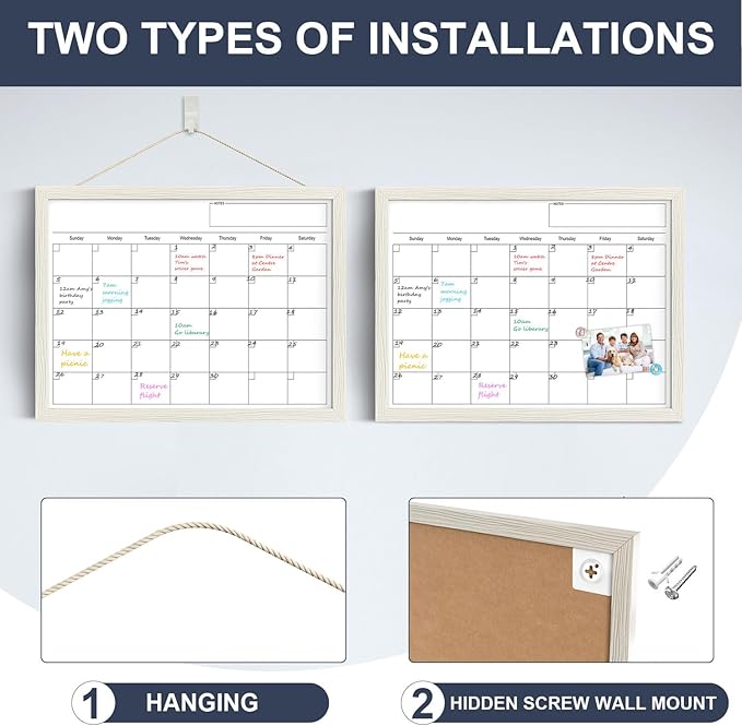 Calendar Whiteboard for Wall, 17x13 Inches Dry Erase Calendar for Wall - Image 2