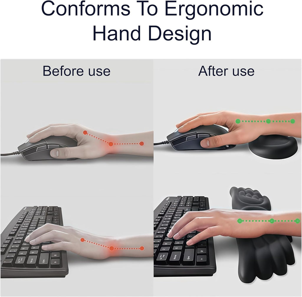 Angel Wing Wrist Rest,Cute Wrist Rest for Keyboard and Mouse,Hand Rests Set Include Ergonomic Keyboard & Mouse Hand Rest and Coaster,Filled Resilient Memory Foam,for Work,Study,Gaming (Pink)