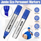 Fuutreo 32 Pcs Jumbo Permanent Markers Bulk Large Chisel Tip Permanent Markers - Image 2