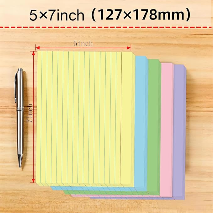 JINMIKEJI Colored Index Cards 5x7 Inch - Image 2