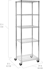 Seville Classics UltraDurable Heavy Duty NSF Solid Steel Wire Rack Storage Unit - Image 6