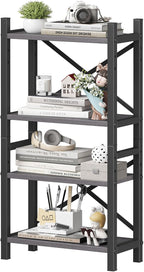 Homeiju Desktop Bookshelf, 4-Tier Stackable Narrow Desk Bookcase, Adjustable by Homeiju