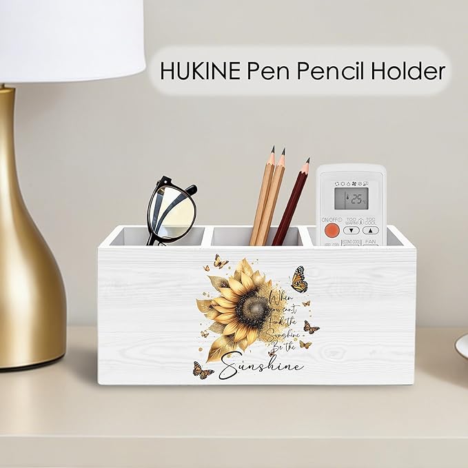 HUKINE Sunflower Inspirational Quotes Pen Holder - Image 5