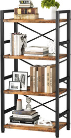 Homeiju Bookshelf, 4 Tier Small Bookcase, Organizers and Storage, Metal Small by Homeiju