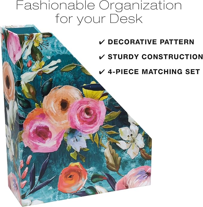 Global Printed Products Designer Printed Desk Organizer Set, Includes Letter - Image 3