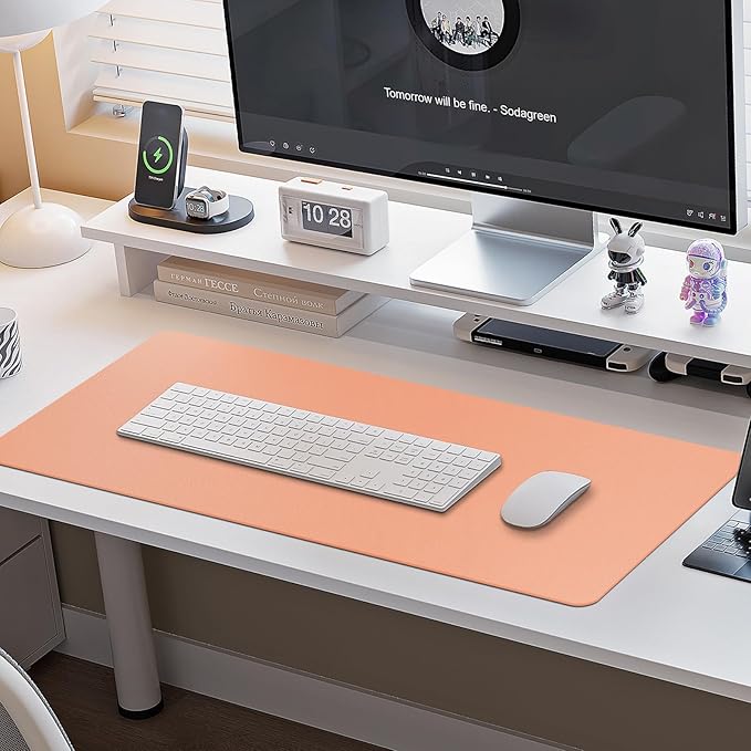 Boutilon Leather Desk Pad Protector, Non-Slip Mouse Pad, Laptop Desk Pad - Image 6