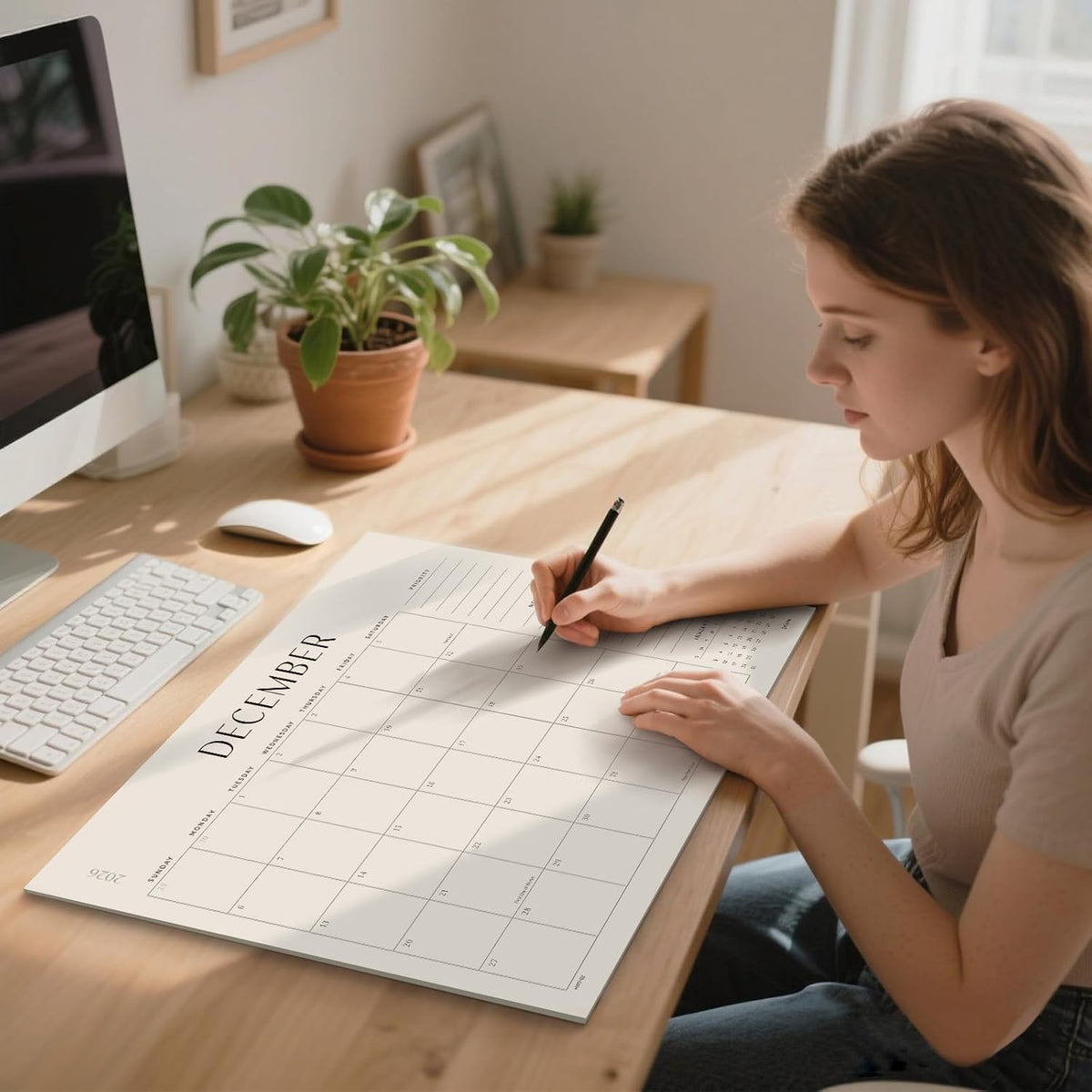 Jotsome Desk Calendar 2026-2027, Monthly Desk Calendar 22"x17"
