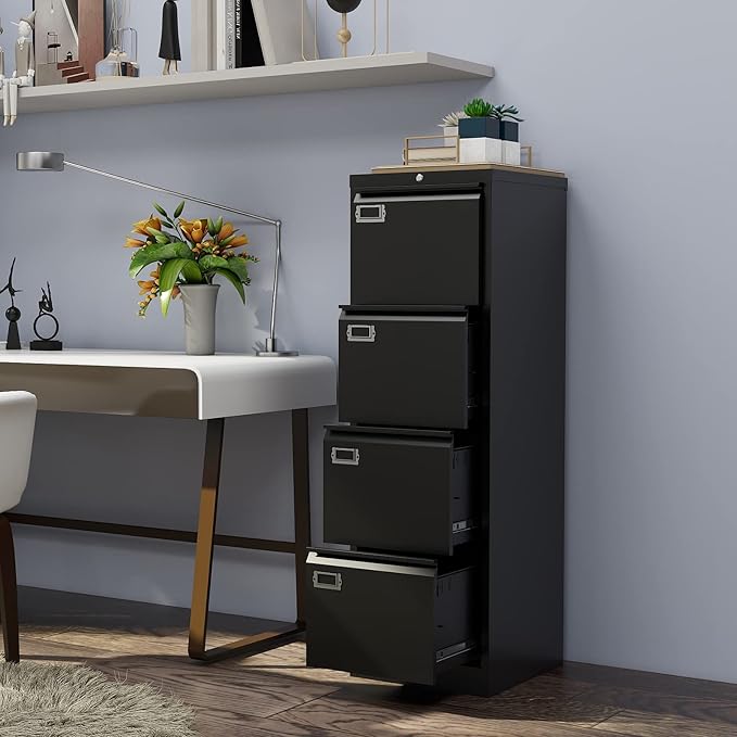 PEUKC 4 Drawer File Cabinet, Vertical Filing Cabinets - Image 2
