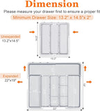 Spaclear Large Utensil Drawer Organizer Expandable Silverware Organizer - Image 4