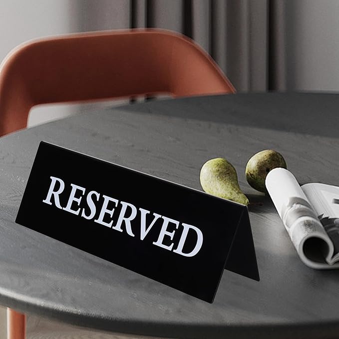 6 Pieces Plastic Reserved Table Sign - Image 5