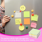 3x3 Inch Acrylic Sticky Note Holder, Crystal Clear Sticky Note Dispenser for Dorm Room Home and Office Acrylic Desk Organizer