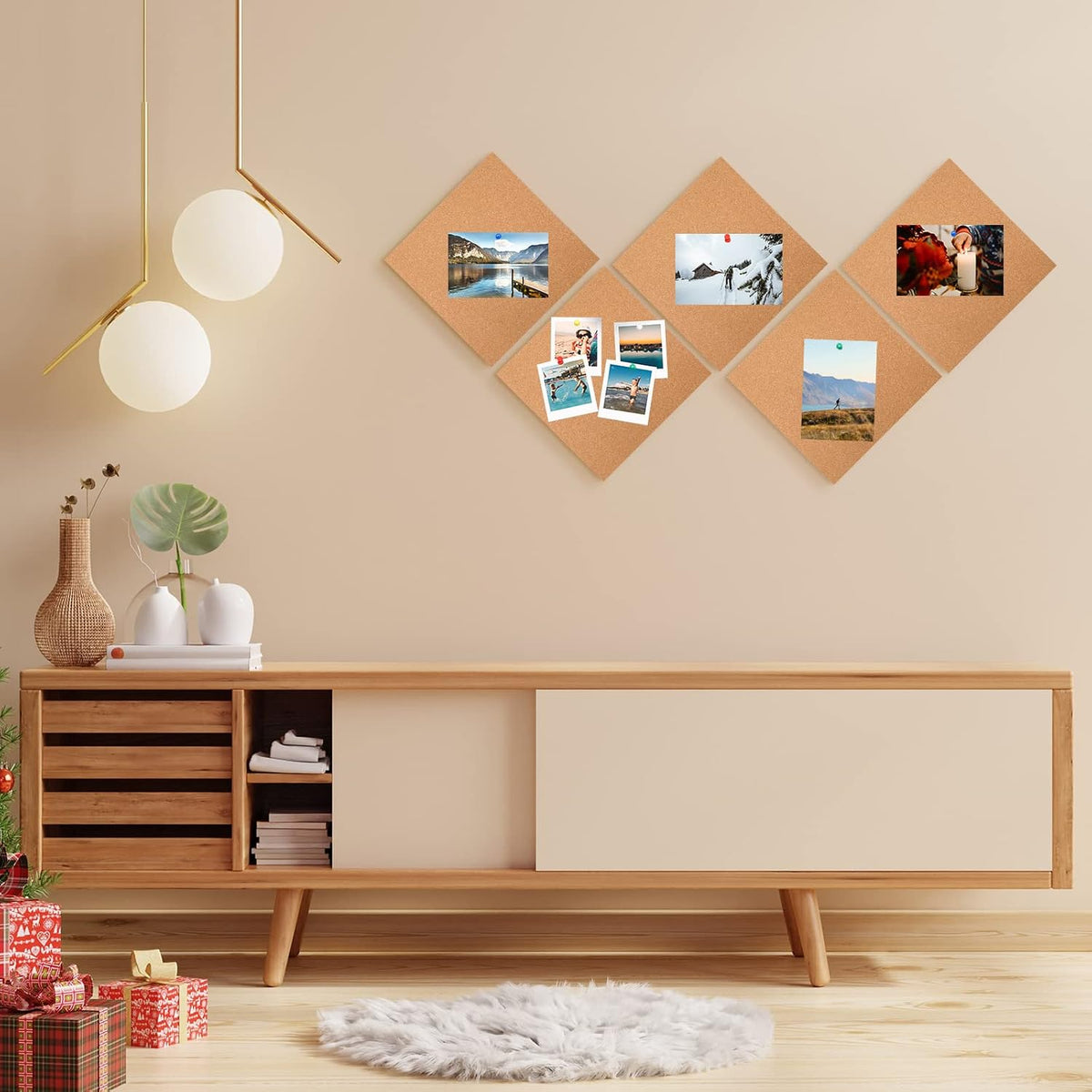 Kosiz 30 Pack 12x12 Cork Board Squares Bulk 1/4" Cork Board Tiles for Wall