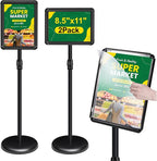 INNOVSIGN 2Packs Adjustable Pedestal Sign Holder Stand 8.5''x11'', Floor by INNOVSIGN