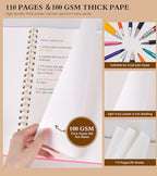 Blank Spiral Notebook Journal 8.5” x 11”, A4 Large Pink Sketch Book - Image 4