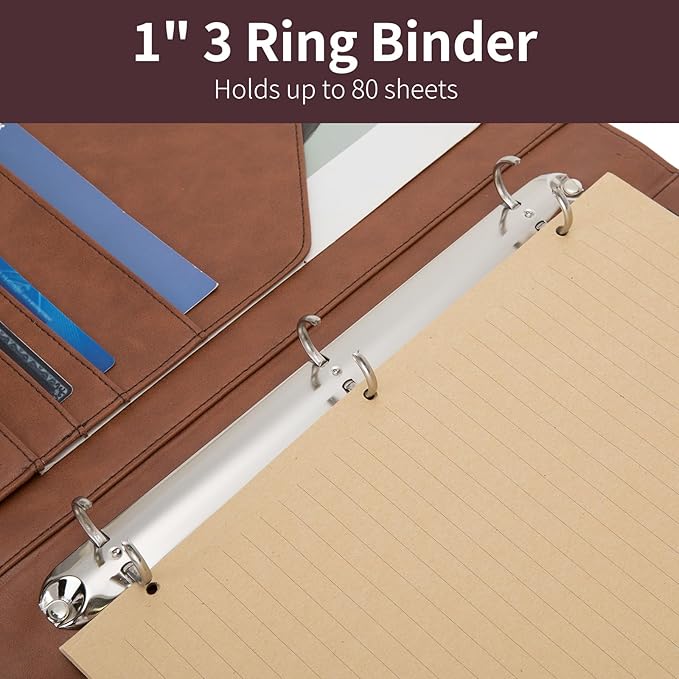 Geslun Personalized Vegan Leather 3 Ring Binder, Custom 8.5 x 11 Letter Size - Image 9