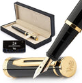 Wordsworth & Black Fountain Pen Set, 18K Gilded Broad Nib, Includes 24 Pack Ink by WordsworthBlack