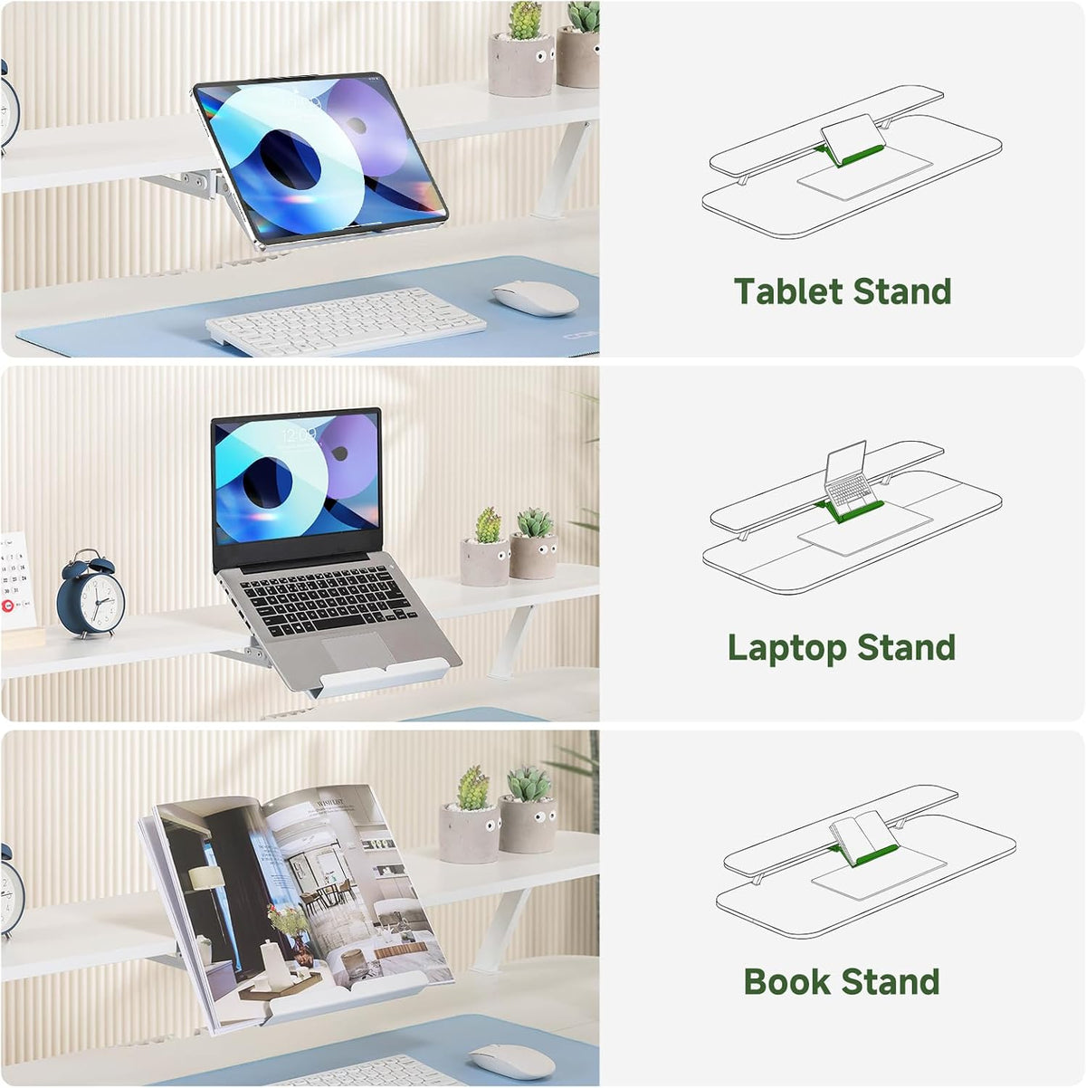 GTPLAYER Electric Standing Desk with Drawers, 48 x 24 Inches Height Adjustabl...