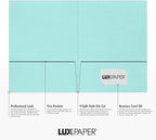 LUXPaper 9" x 12" Presentation Folders | Two Pocket | Seafoam Blue | 100lb. - Image 2
