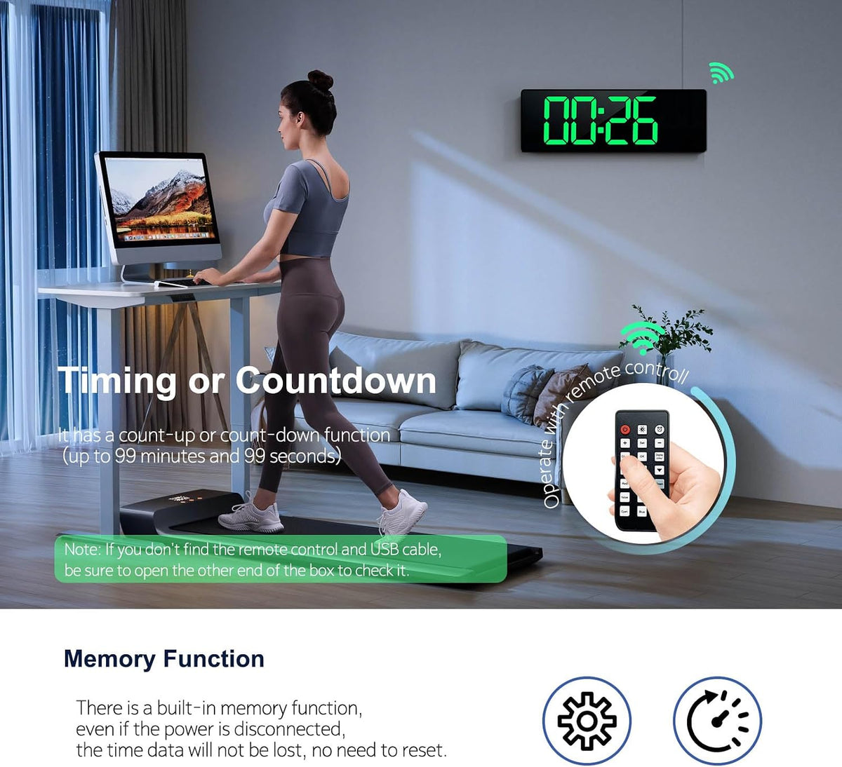 digital wall clock large display 16", digital clock showing dimensions