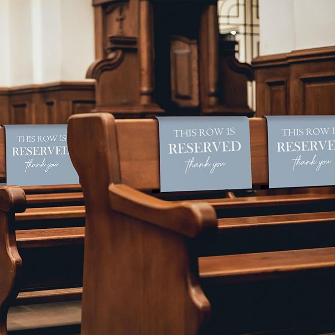 ChissNook Reserved Seating Chair Signs, This Row Is Reserved Pew Cloths Seating - Image 3