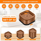 shouwuhho 32 Pack Furniture Risers Adjustable Bed Risers Heavy Duty Lifts - Image 2