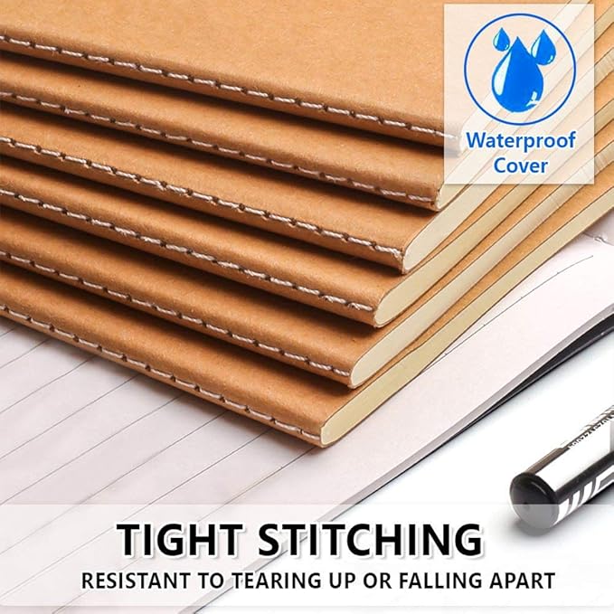 feela 30 Pack Kraft Notebooks, A5 60 Lined Pages Notebooks and Journals - Image 4