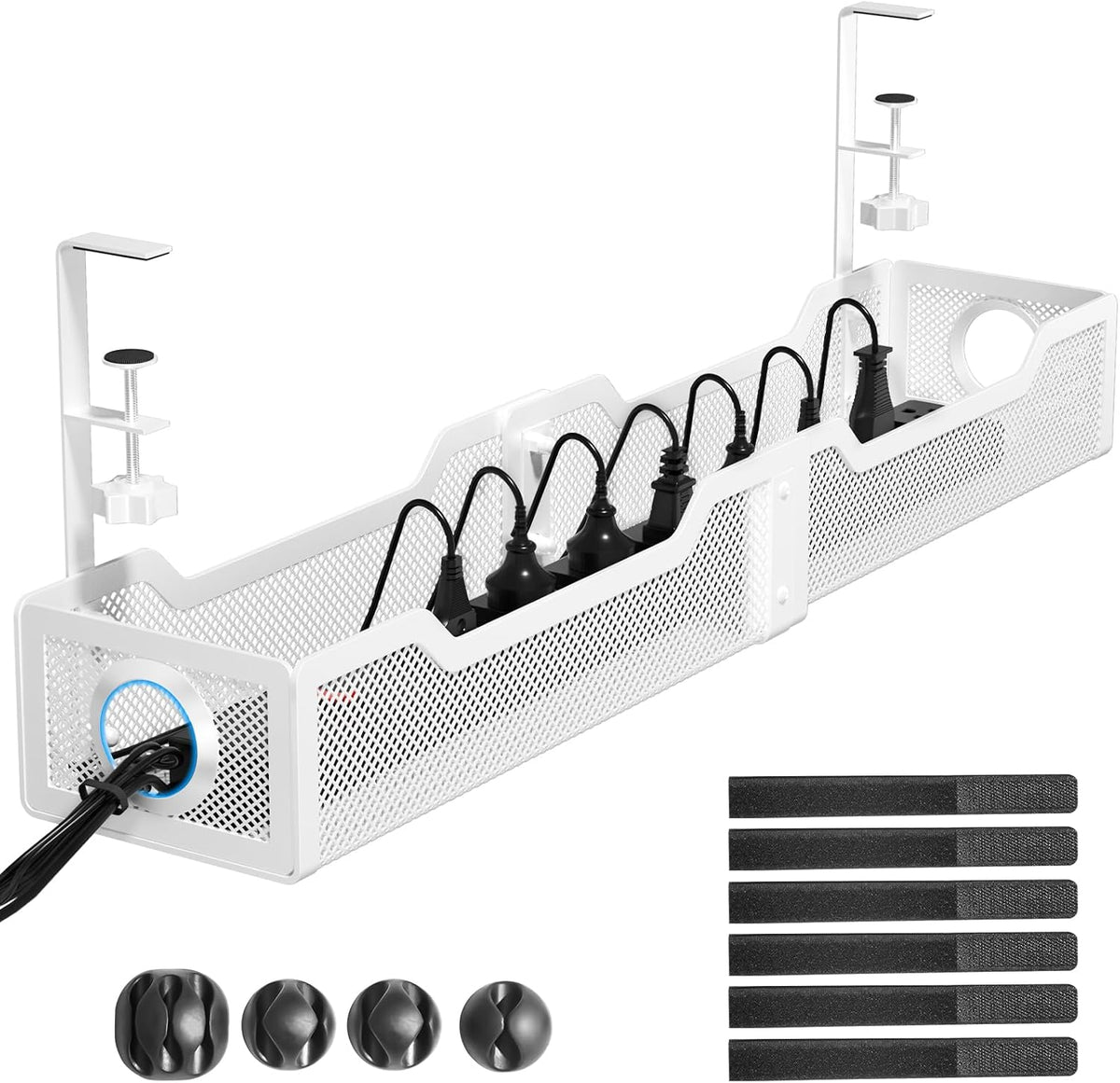 [Upgraded] 25" Extra Large Under Desk Cable Management, Cinati Wire Orga...