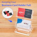 NIUBEE Acrylic Business Card Holder 2 Slots - Image 3