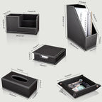 KINGFOM 5 PCS/SET Pu Leather Desk Organizer File Holder Accessories, Magazine - Image 3