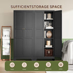 letaya 75" h metal storage cabinet with 2, side view