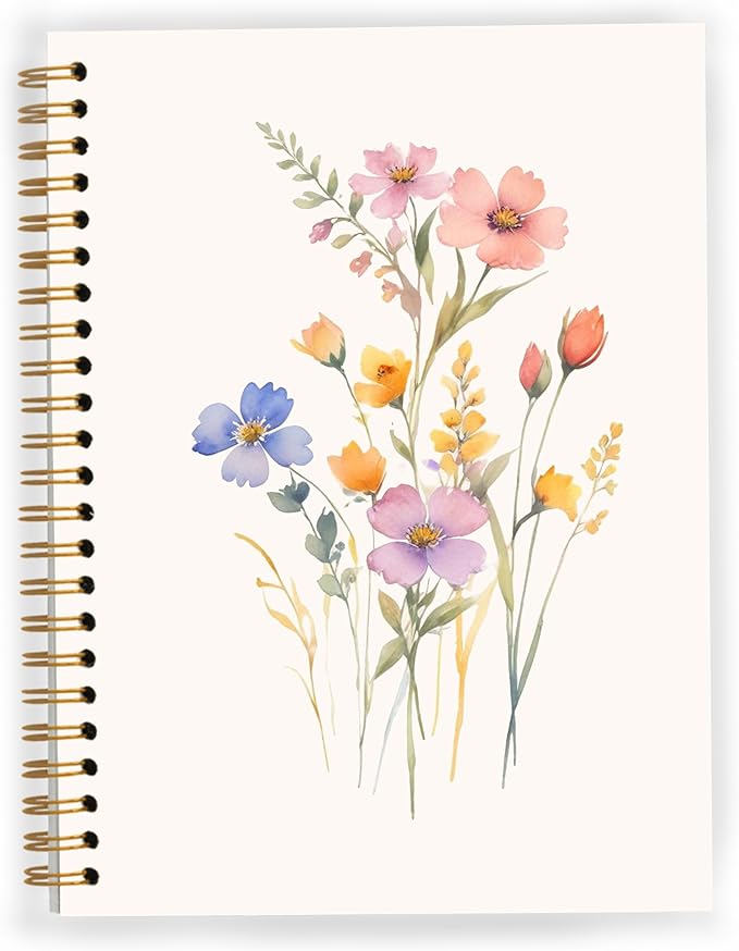 JWVK Vintage Wild Flower Botanical Plant Notebook 04, Rustic Spring Floral by JWVK