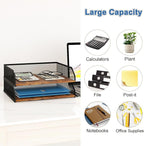 Natwind 2-Tier Stackable Paper Tray, Metal Mesh Desktop Organizer, Paper Sorter - Image 4
