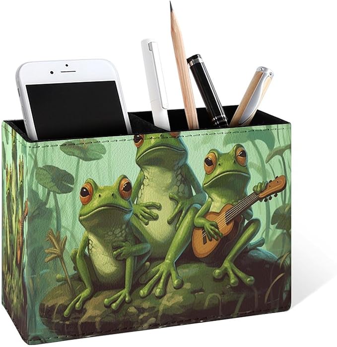 Famame Cute Funny Frog Music Team Pencil Holder by Famame