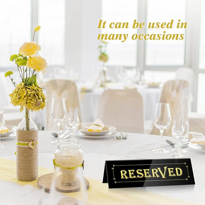 WATHFKCU 20PCS Acrylic Reserved Table Tent Signs, Reservation Seat Signs - Image 3