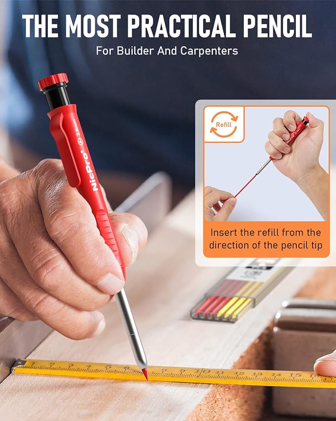 Nicpro 4 Pack Carpenter Pencils - Image 6