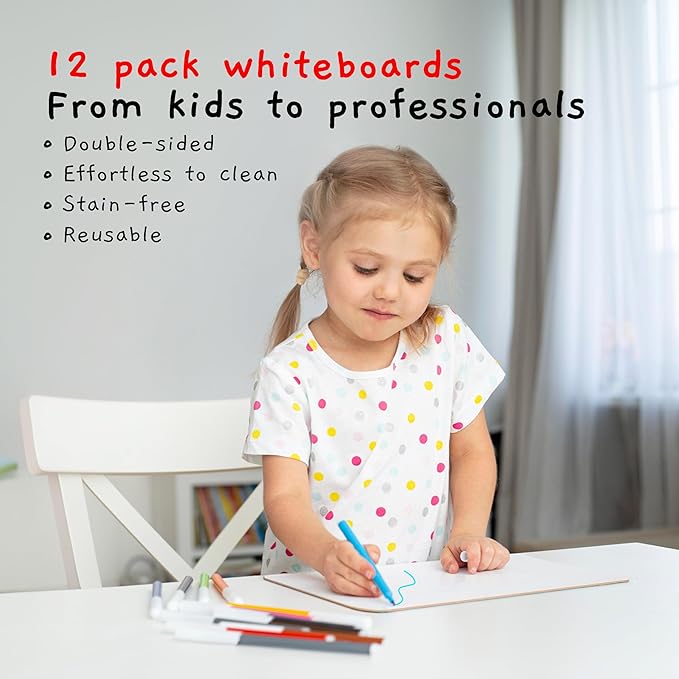 Board Geeks Bigtime 12 Pack 9x12 Classroom Whiteboards - Image 2