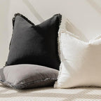Foindtower Set of 2 Decorative Linen Fringe Throw Pillow Covers Cozy Boho - Image 5