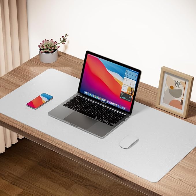 Boutilon Leather Desk Pad Protector, Non-Slip Mouse Pad, Laptop Desk Pad - Image 2