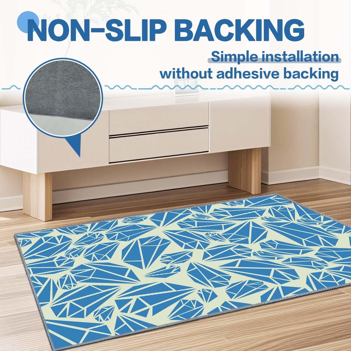 Chair mat, Office Short Pile Chair mat, Non-Slip Noise-Reducing Table and Chair Carpet, Office, Study Decorative Carpet Suitable for Wooden Floors, Laminates and Tiles (Diamond, 47x59in)