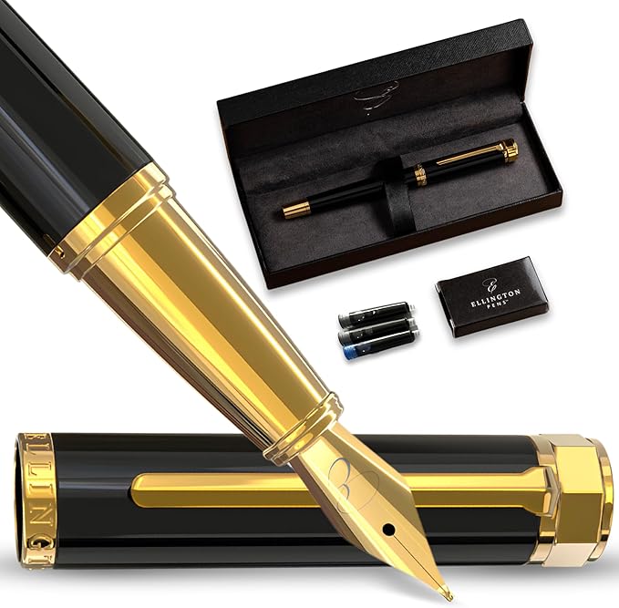 Ellington Pens Luxury Fountain Pen Set- Extra Fine Nib- Includes 3 Ink by EllingtonPens