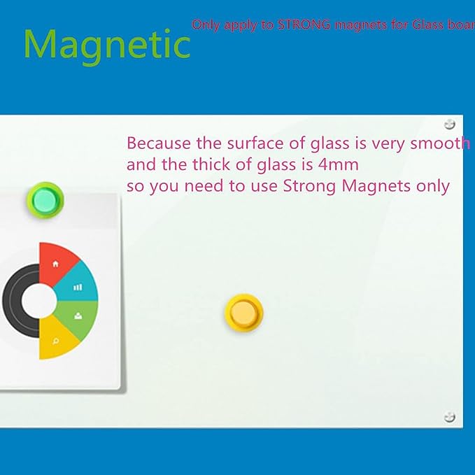 Magnetic Glass Writeboard 72"x48" Premium Tempered Dry Erase Boards Wall - Image 4