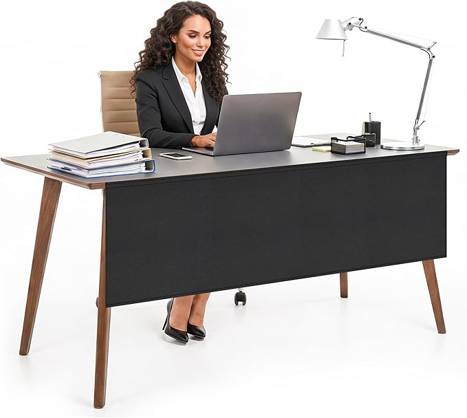 HolyMaji 60" Under Desk Privacy Panel Self-Adhesive Modesty Panel 600D Heavy by HolyMaji
