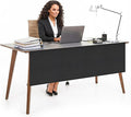 HolyMaji 60" Under Desk Privacy Panel Self-Adhesive Modesty Panel 600D Heavy by HolyMaji
