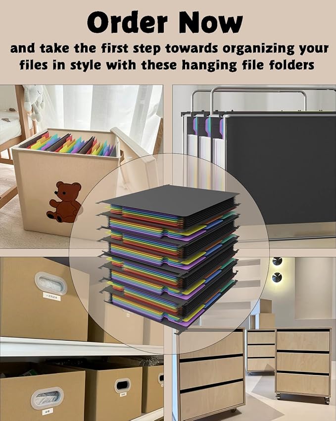 MAIMIS Plastic Expanding Hanging File Folders, 7 Pocket Extra Capacity - Image 7